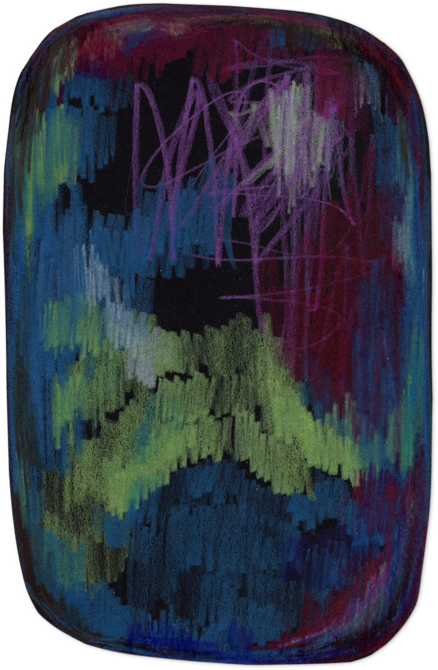 Carpet Scribble Black Green Blue